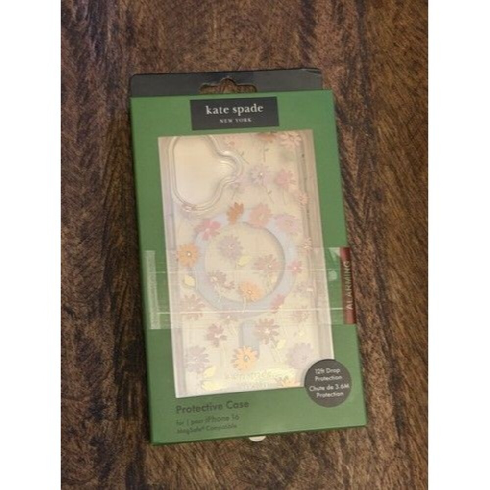 kate spade new york Clear Floral iPhone 16 Case MagSafe Magnetic Wireless